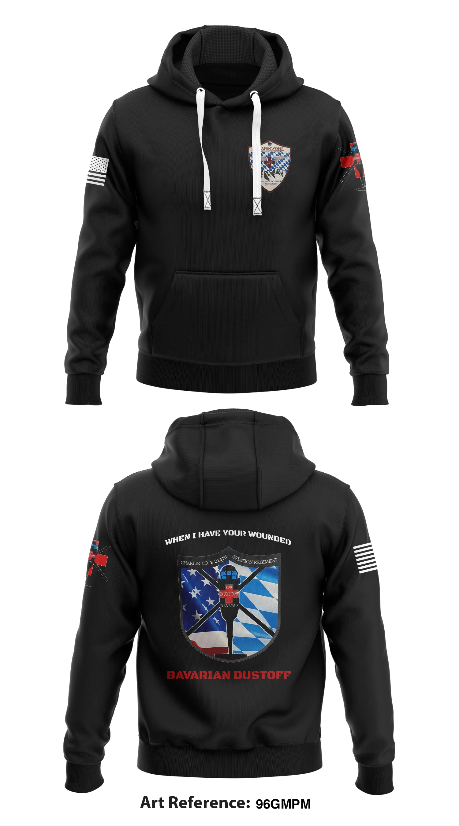 1-214th BAVARIAN DUSTOFF  Store 1  Core Men's Hooded Performance Sweatshirt - 96gMpm