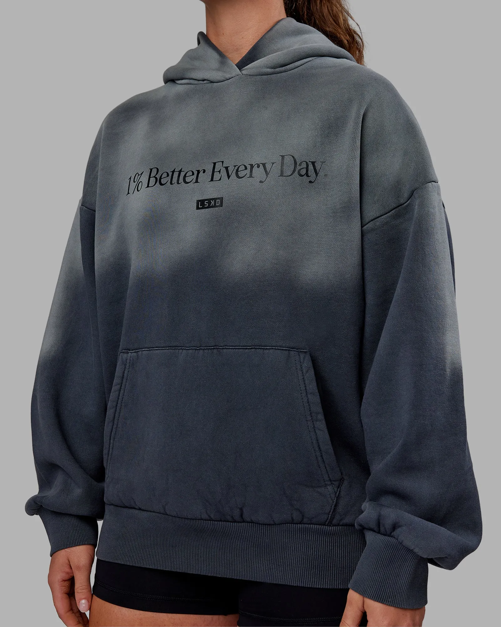 1% Better Oversize Hoodie - Pirate Black-Tie Dye