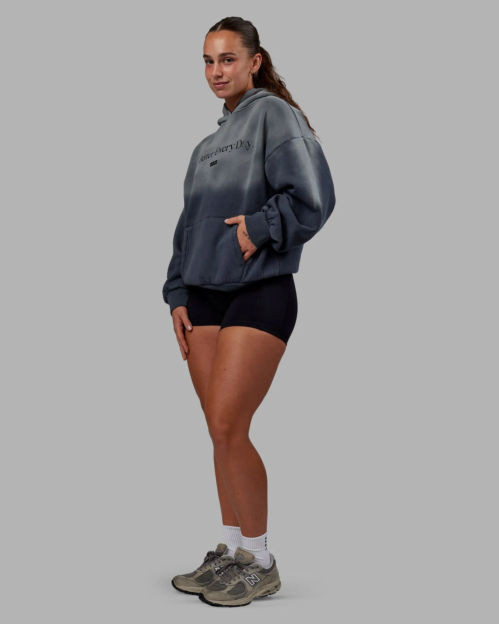1% Better Oversize Hoodie - Pirate Black-Tie Dye