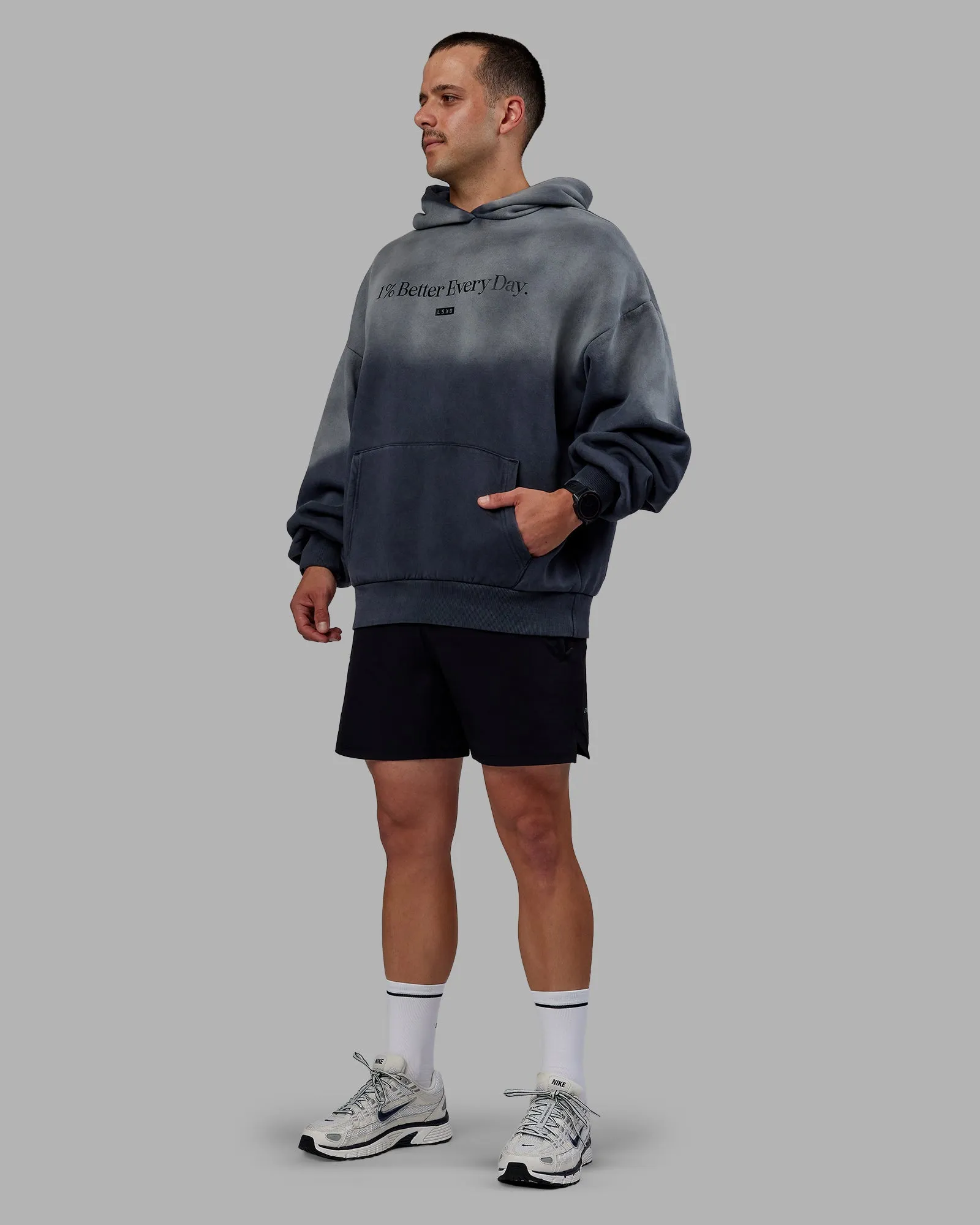 1% Better Oversize Hoodie - Pirate Black-Tie Dye