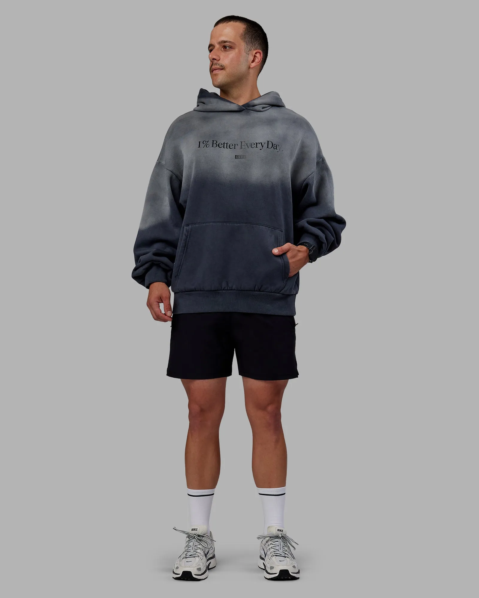 1% Better Oversize Hoodie - Pirate Black-Tie Dye