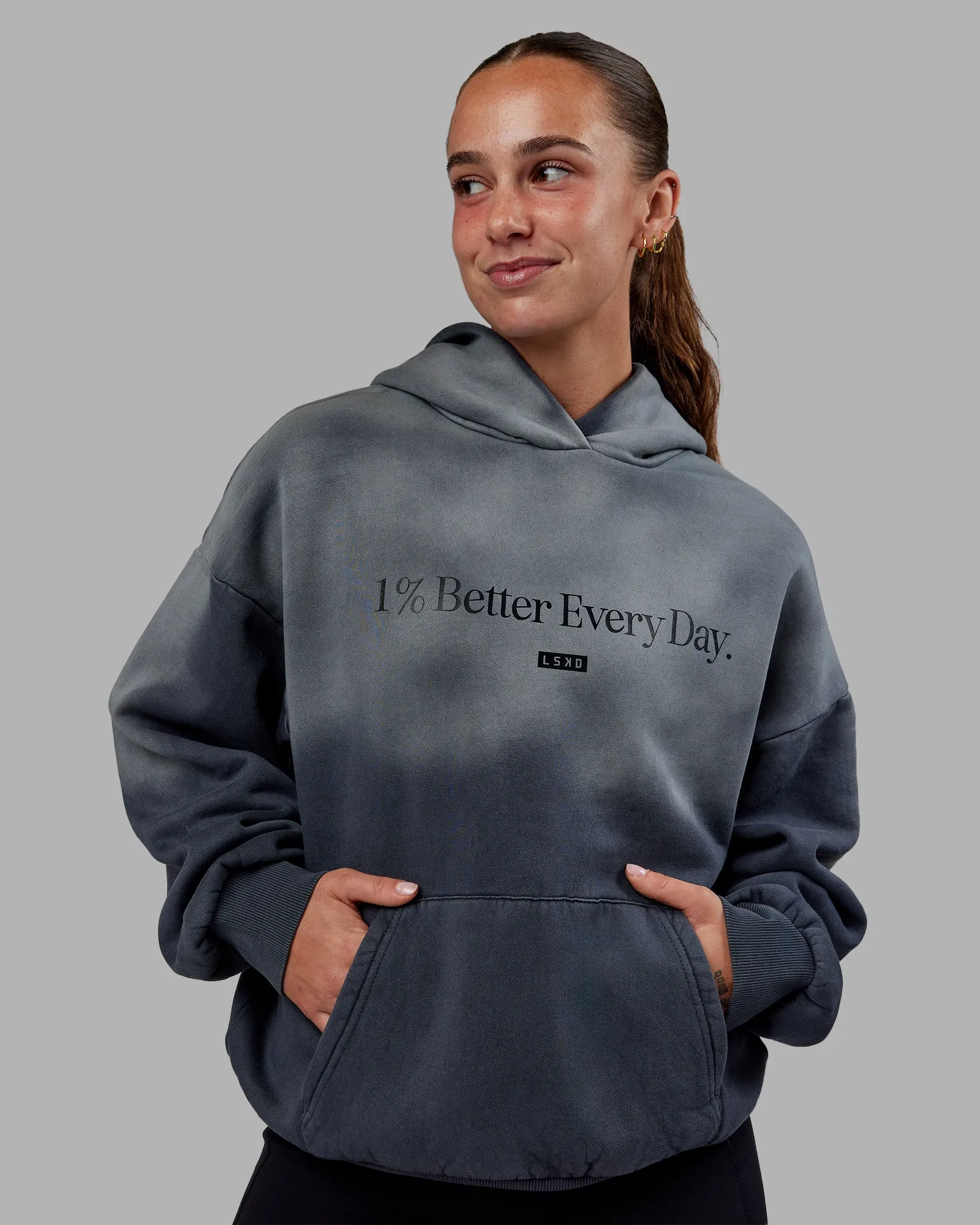 1% Better Oversize Hoodie - Pirate Black-Tie Dye