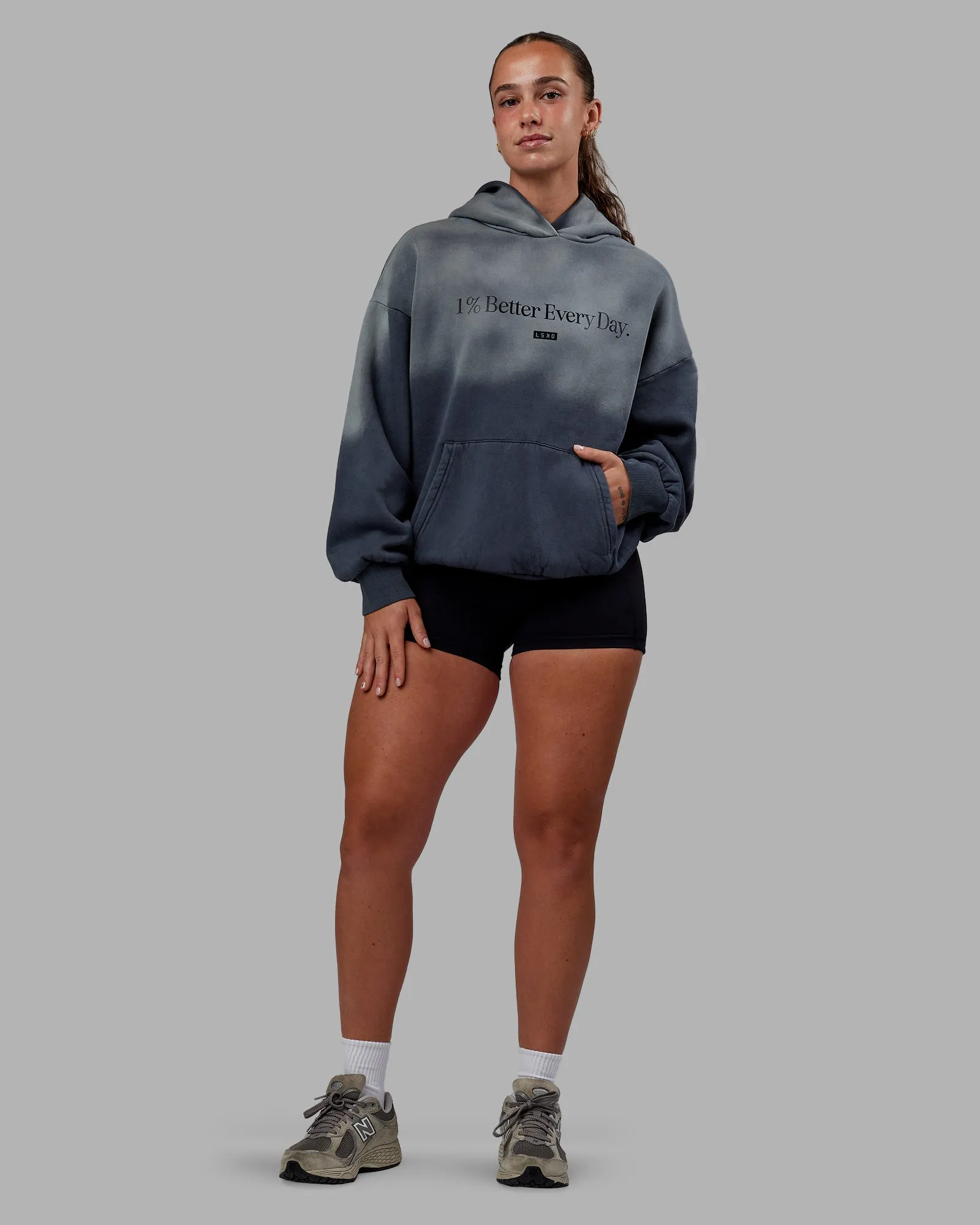 1% Better Oversize Hoodie - Pirate Black-Tie Dye