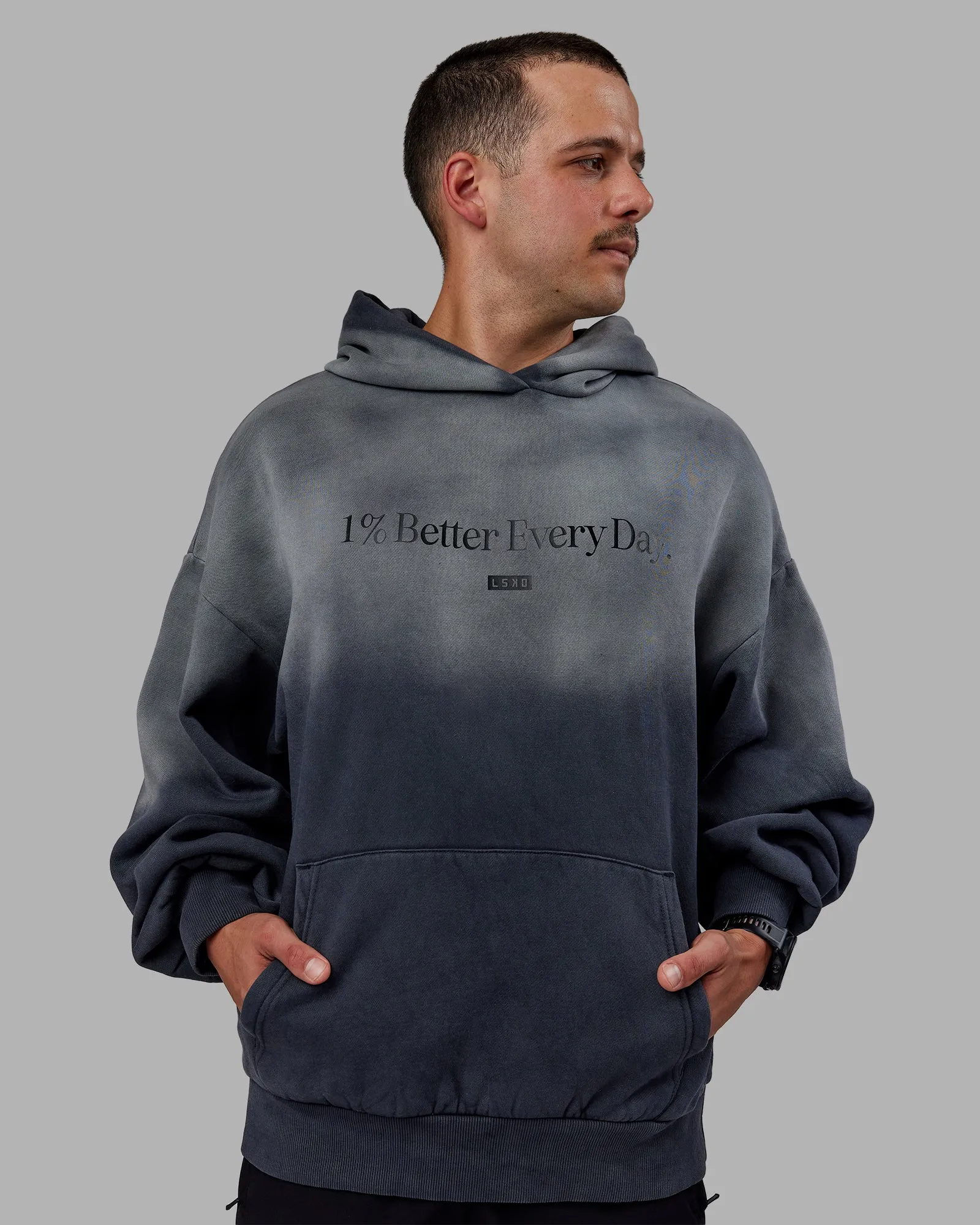 1% Better Oversize Hoodie - Pirate Black-Tie Dye
