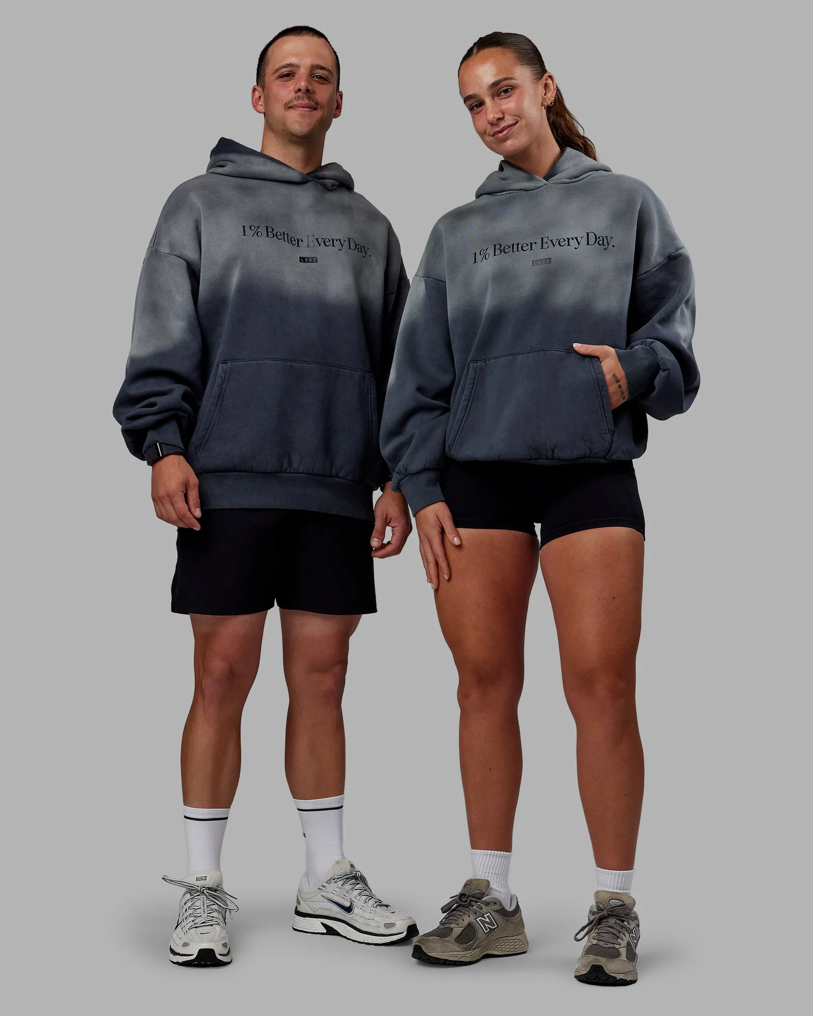 1% Better Oversize Hoodie - Pirate Black-Tie Dye