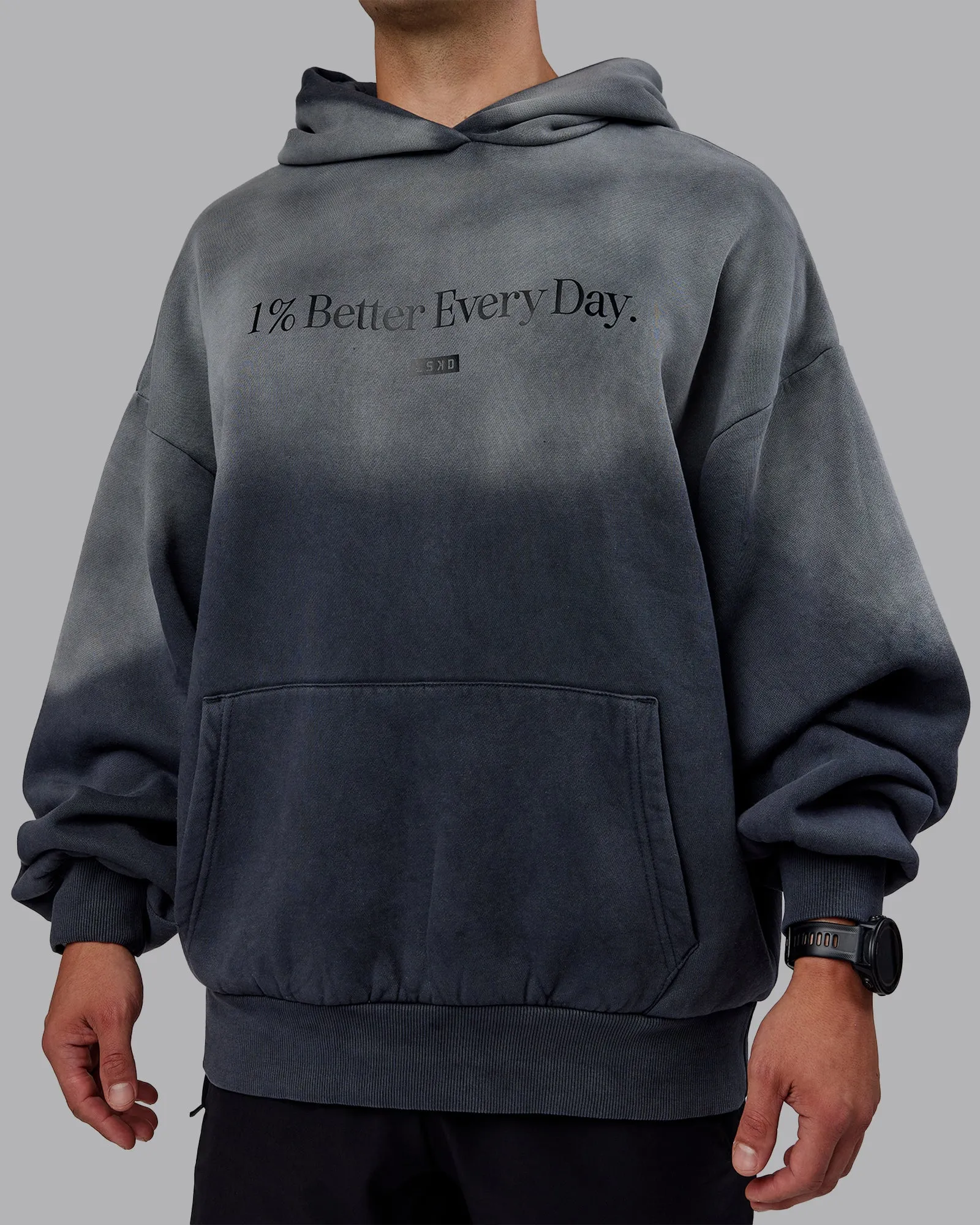 1% Better Oversize Hoodie - Pirate Black-Tie Dye