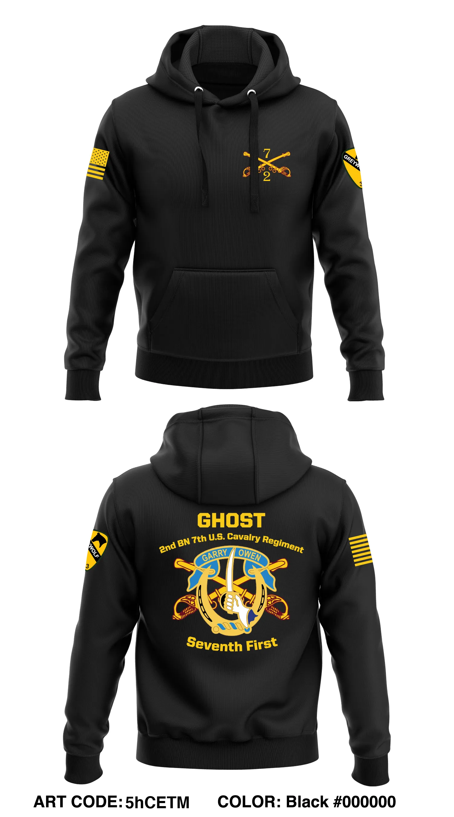 2-7 CAV, GHOST BN Store 1  Core Men's Hooded Performance Sweatshirt - 5hCETM