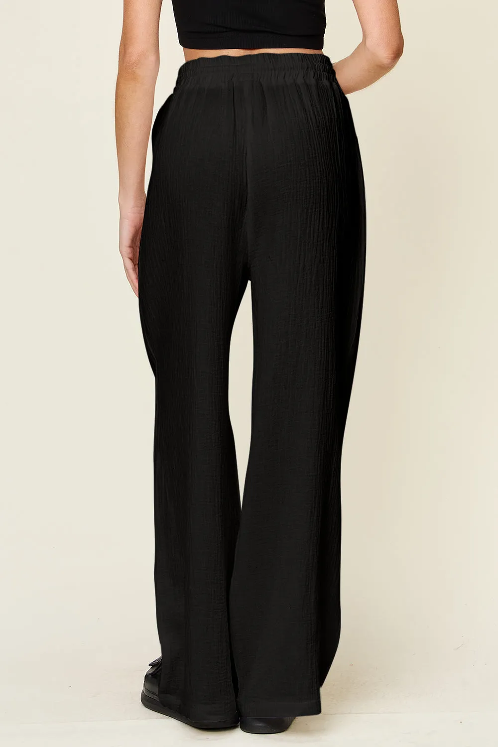 4 Color- Homebody Drawstring Wide Leg Pants