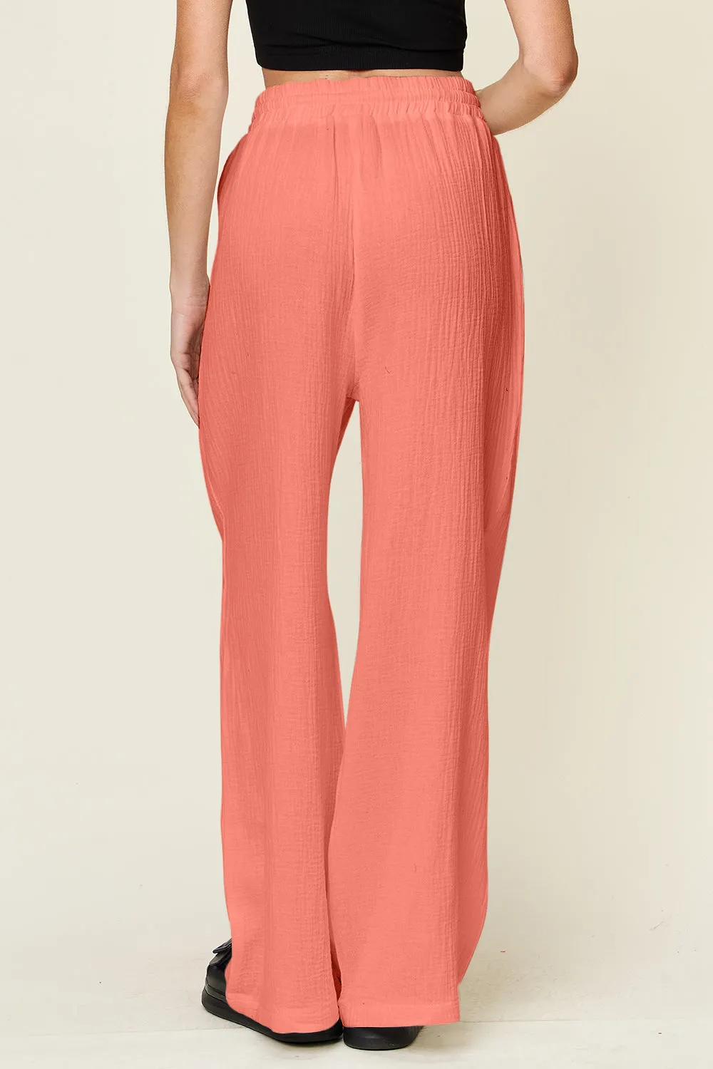 4 Color- Homebody Drawstring Wide Leg Pants