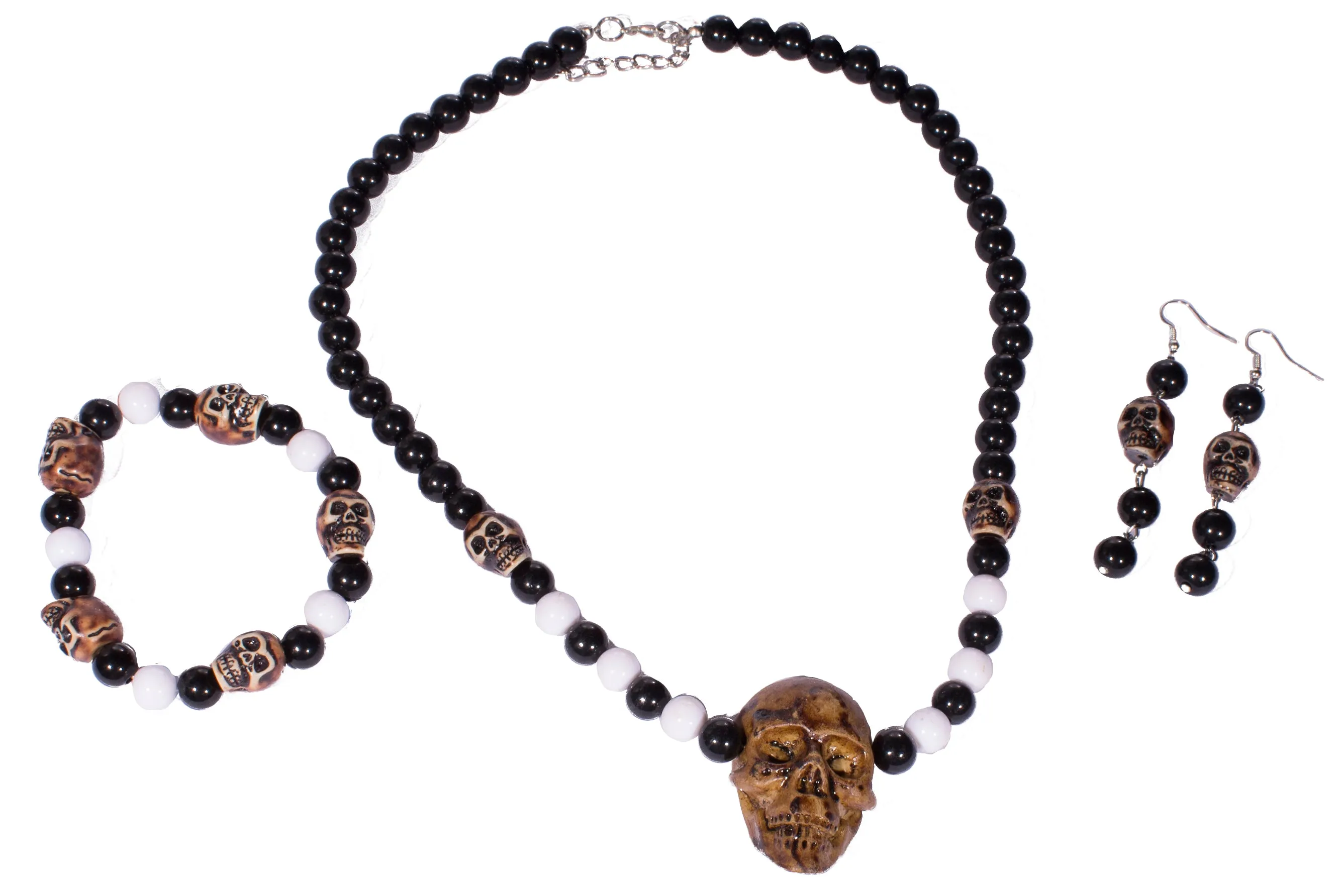 4 Piece Voodoo Costume Kit w/ Headband, Necklace, Earrings & Bracelet!