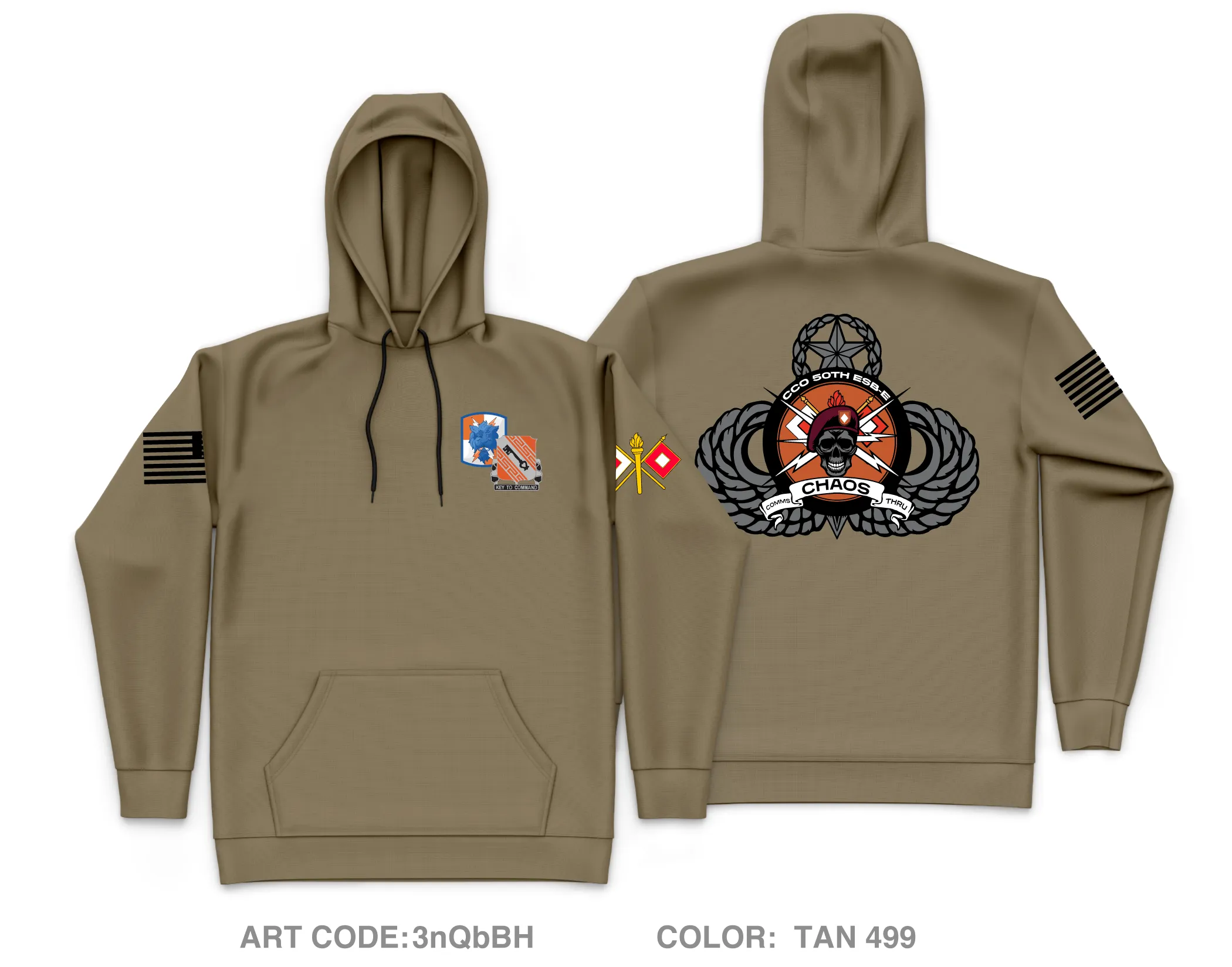 50th ESB-E, Charlie Company Core Men's Hooded Performance Sweatshirt - 3nQbBH