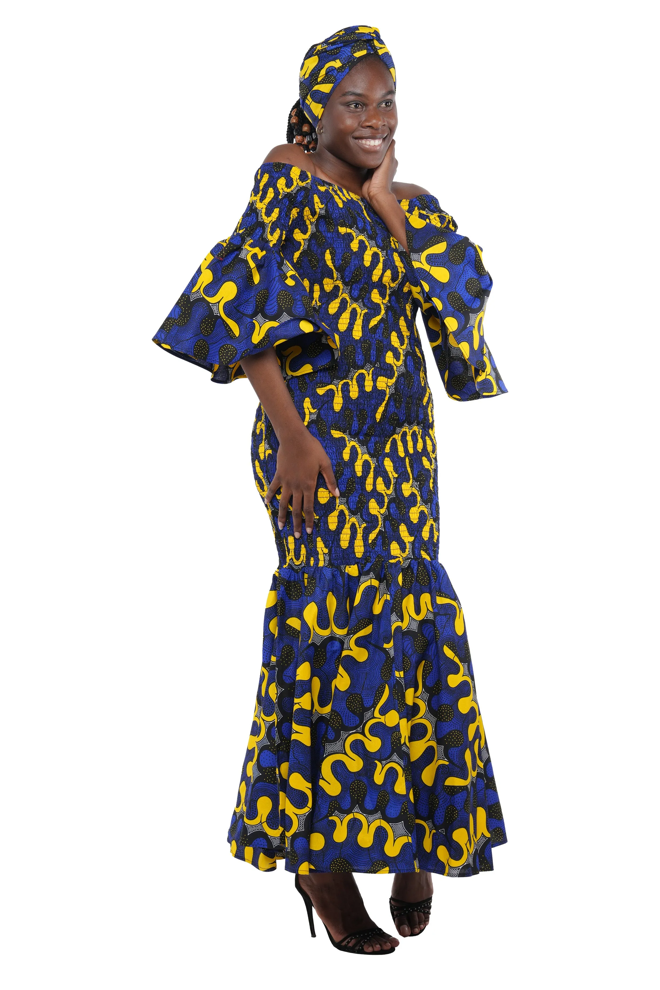 African Long Smoked Mermaid/Fish Tail Dress