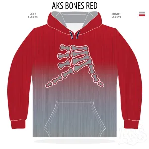 AkS Bones Fade Hoodie in Red & Gray
