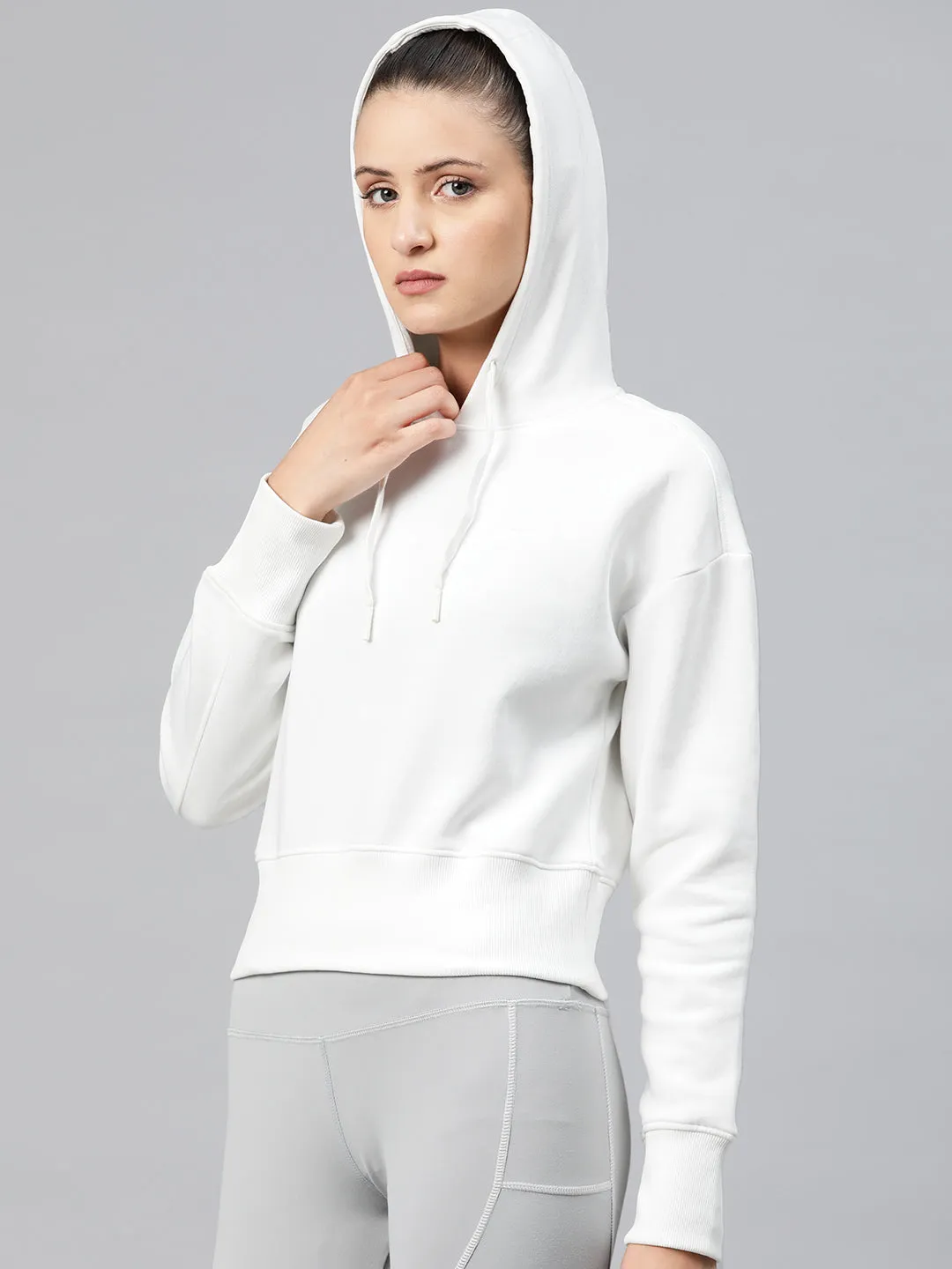 Alcis Women Hooded Crop Sweatshirt