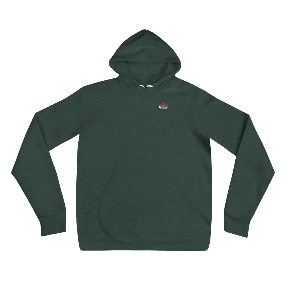 And Still Champion crest logo in white lettering women's pull-over hoodie