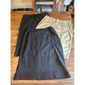 Ann Taylor &amp; Banana Republic Skirt‎ bundle, Size 8, Black &amp; Khaki