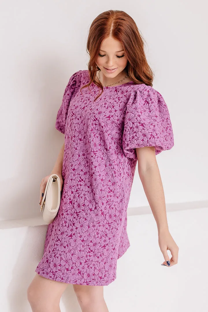 Annabelle Jacquard Mini Dress | Magenta