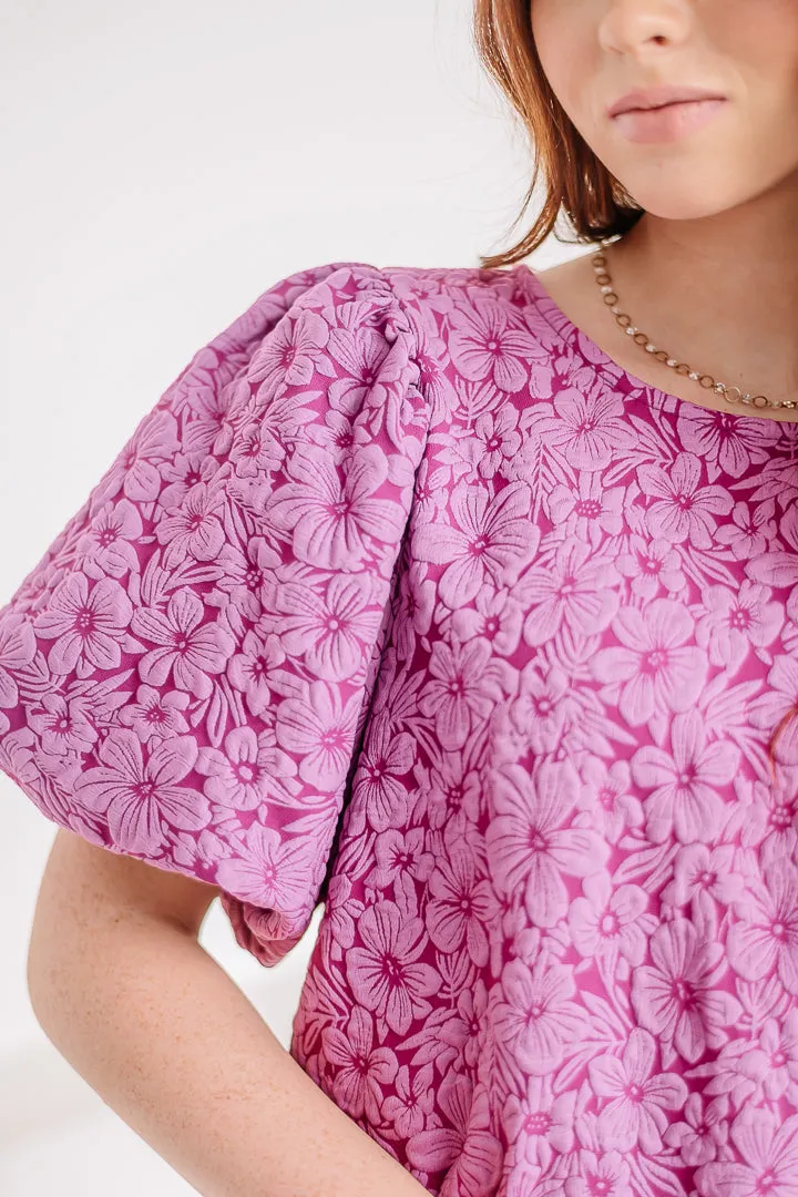 Annabelle Jacquard Mini Dress | Magenta