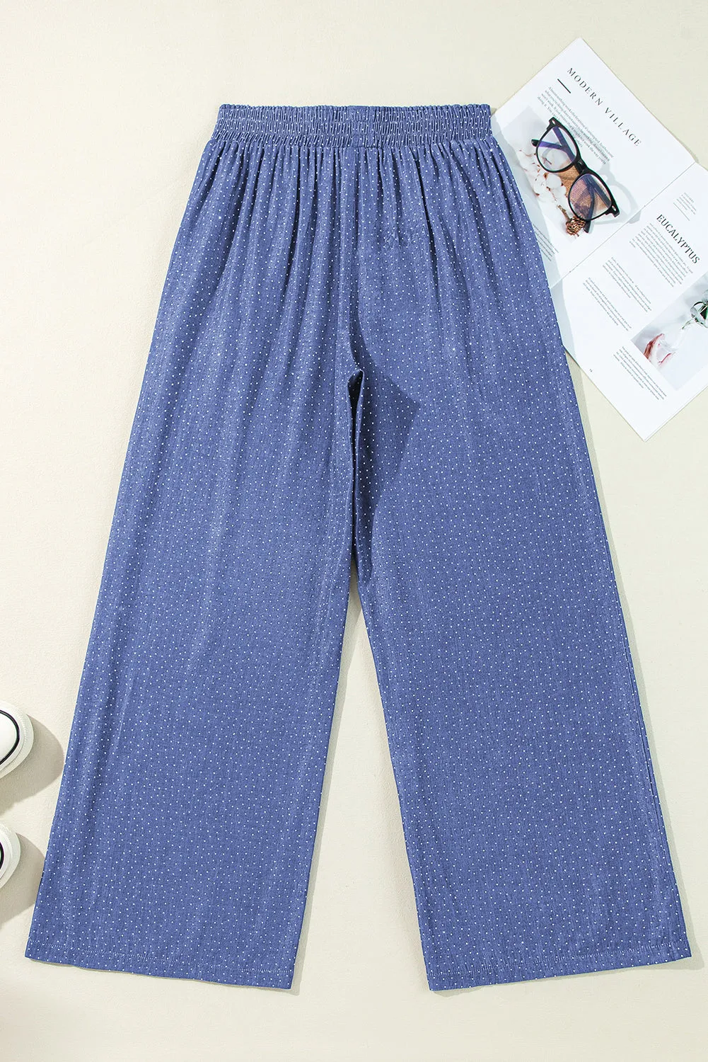 Ashleigh Blue Rhinestone Wide Leg Denim Pants