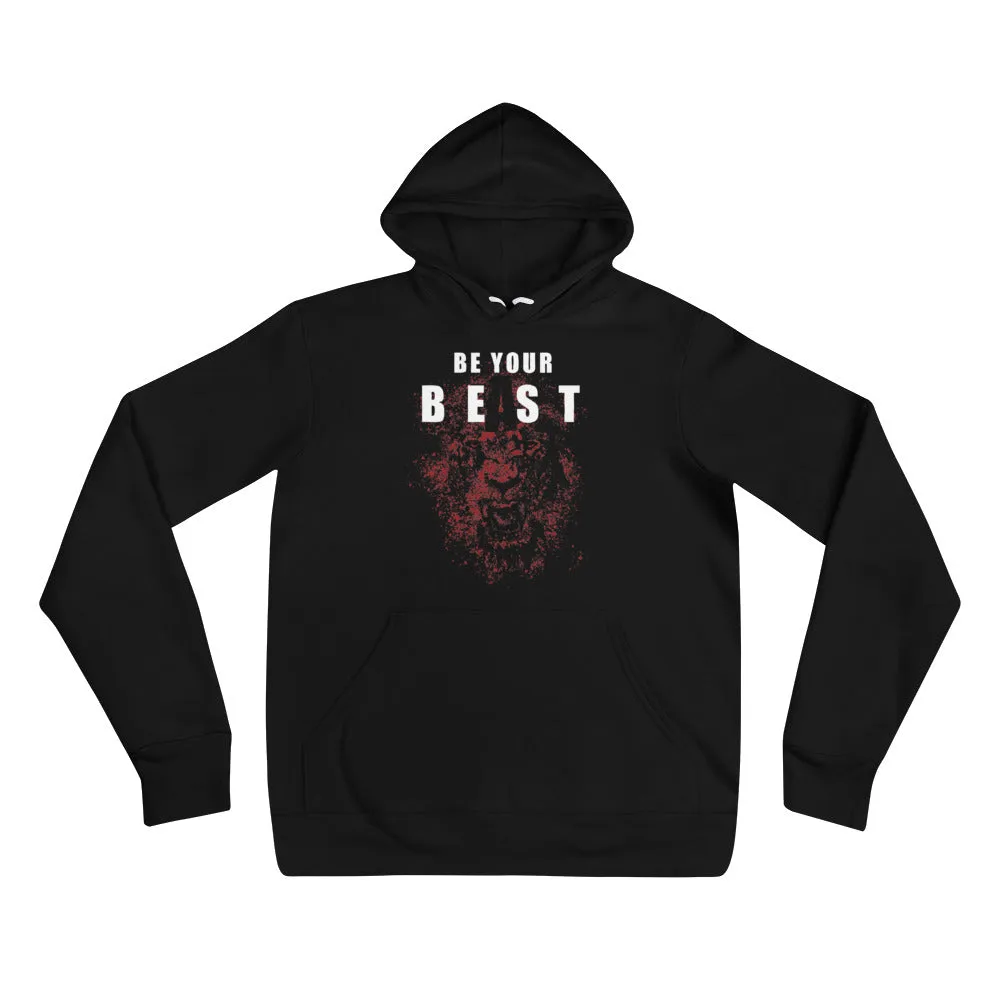 Be Your Beast Lioness white lettering women's pull-over hoodie