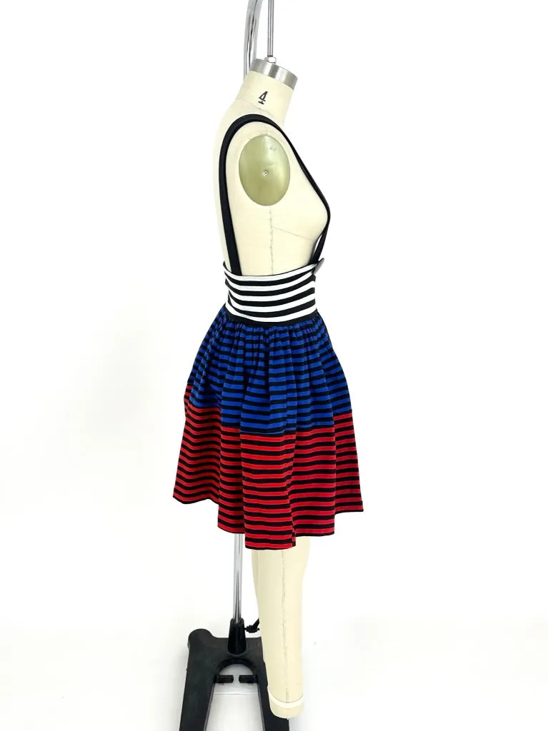 Betsey Johnson Punk Label Suspender Skirt