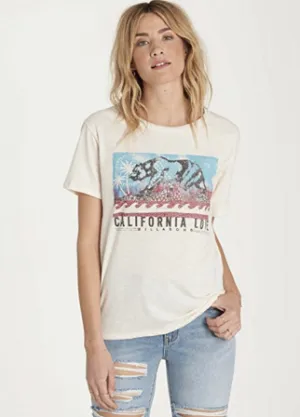 Billabong Women's Batik Cali Bear Cali Love Graphic Tee | White Cap