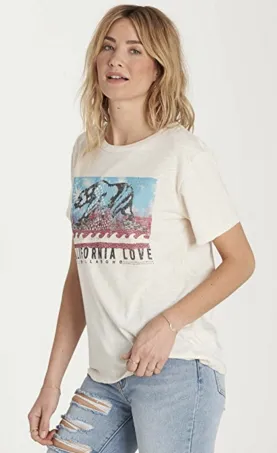Billabong Women's Batik Cali Bear Cali Love Graphic Tee | White Cap