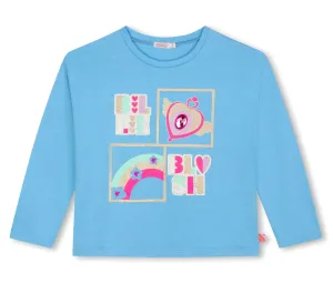 Billieblush Long Sleeve Blue Graphic T-Shirt