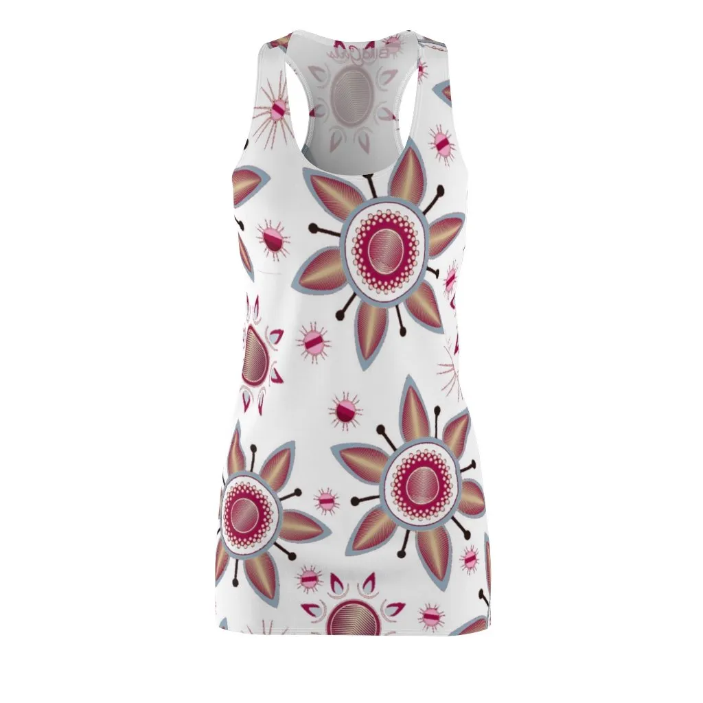 BirdGirls Orbital Flower Women's Cut & Sew Racerback Dress