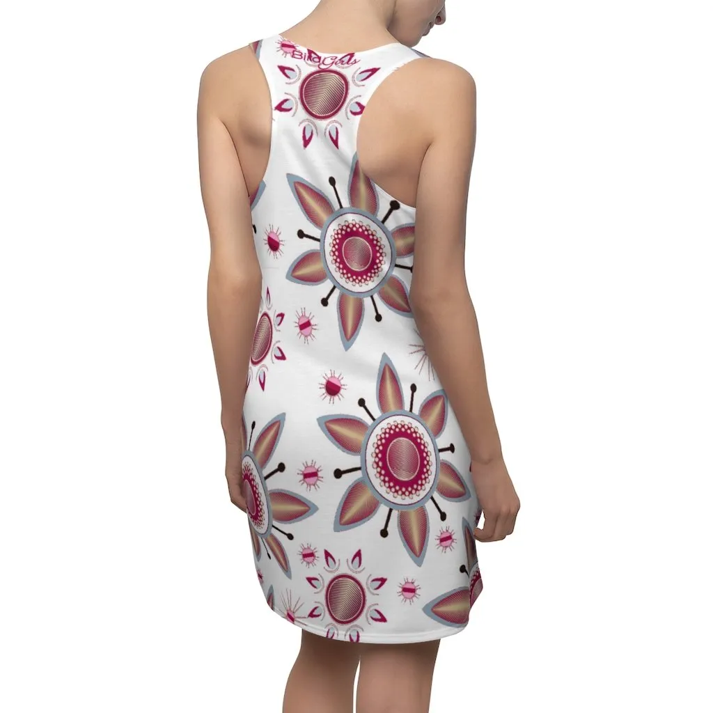 BirdGirls Orbital Flower Women's Cut & Sew Racerback Dress