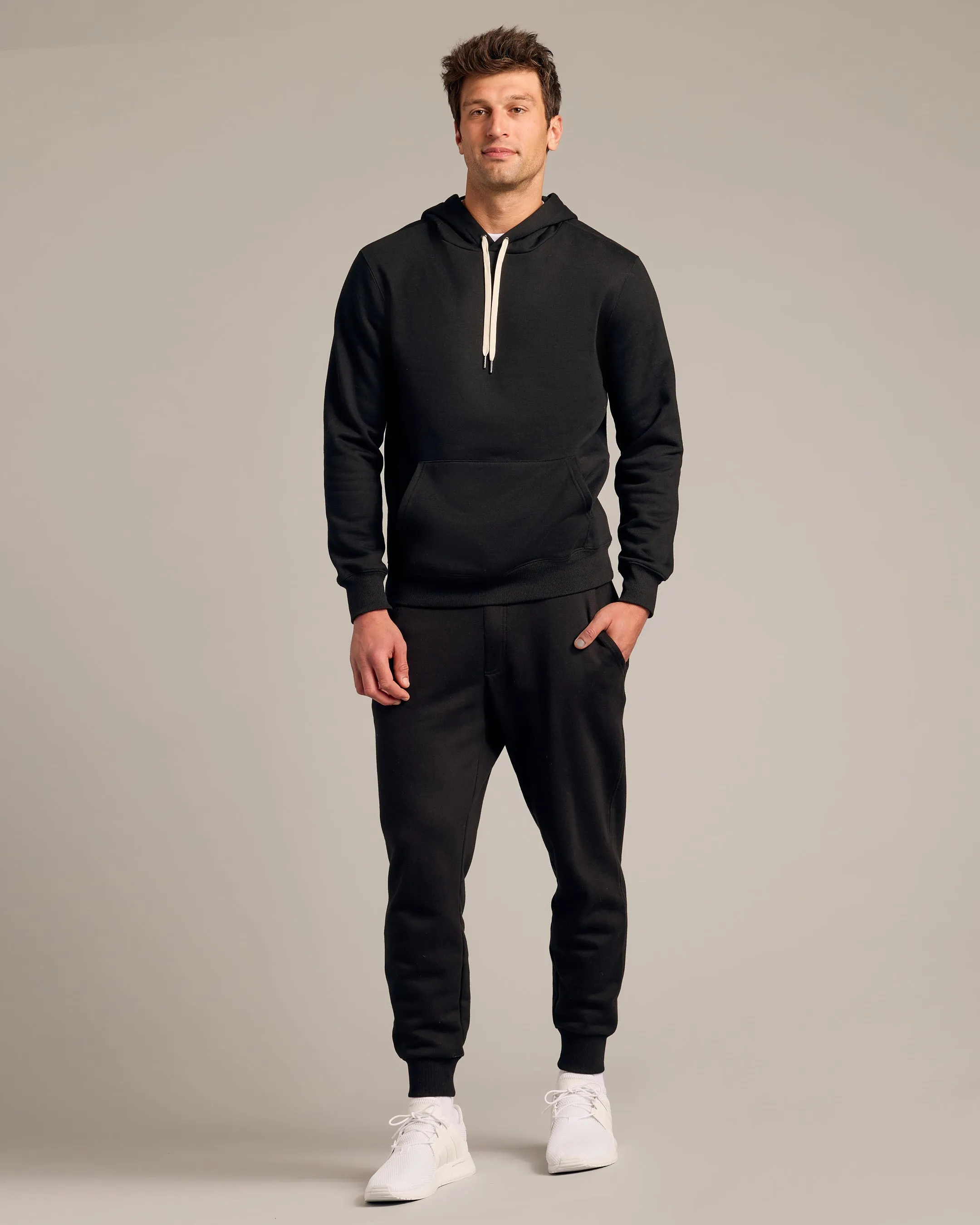 Black Fleece French Terry Pullover Hoodie