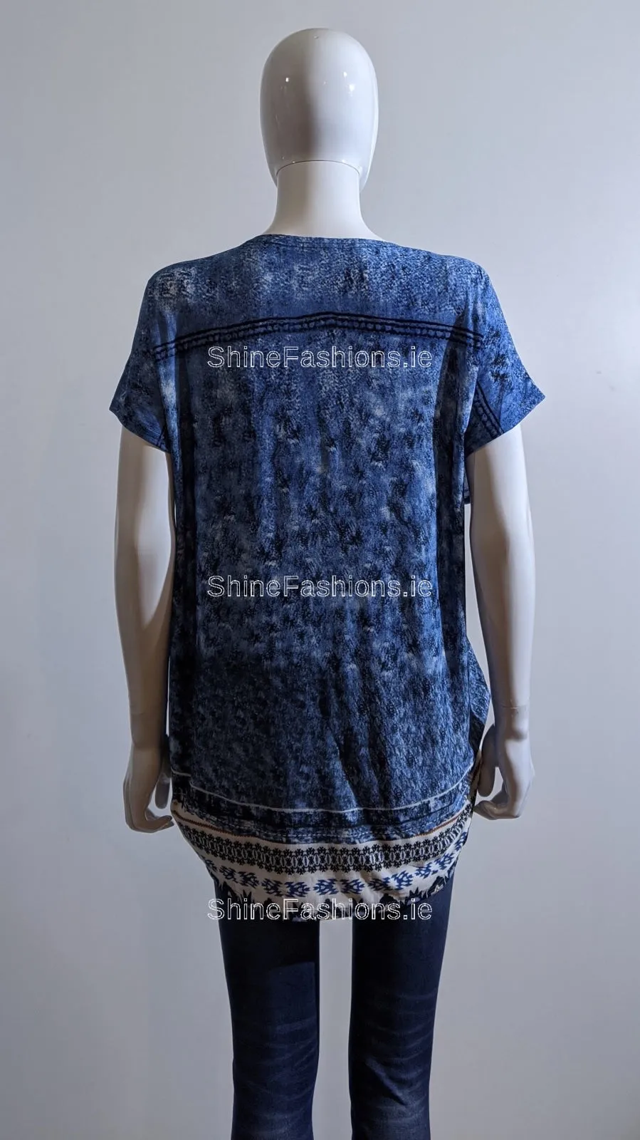 Blue Dream Catcher Printed Glitter Top