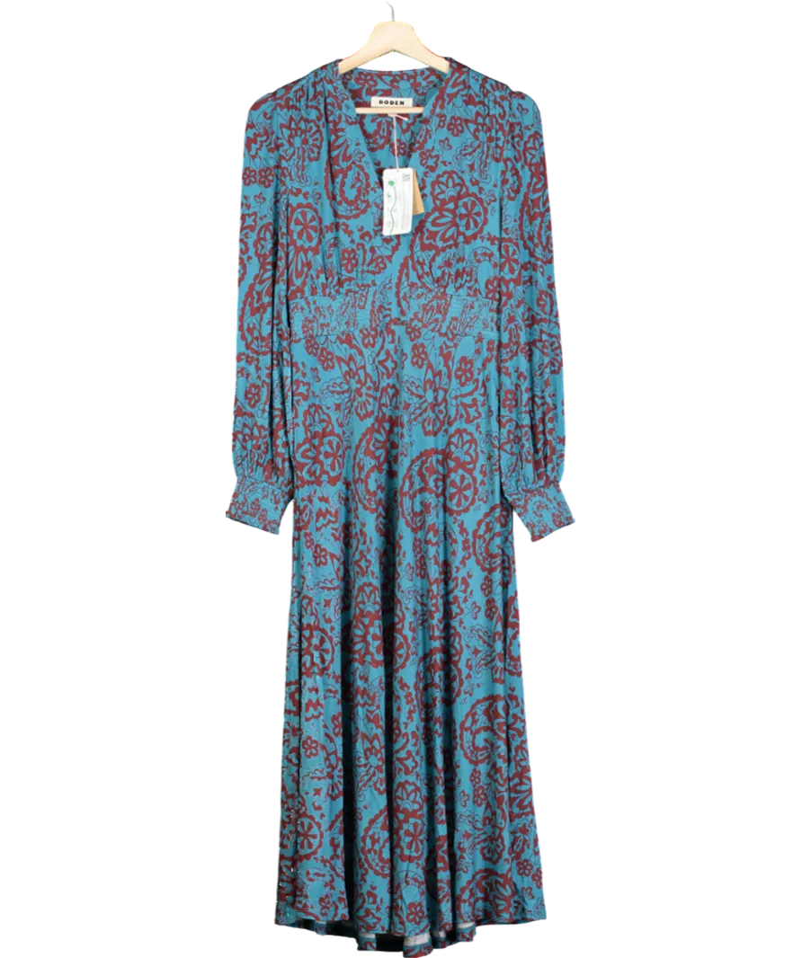 Boden Blue Teal Maxi Dress UK 10