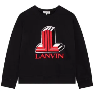 Boys Black 3D Logo Sweatshirt
