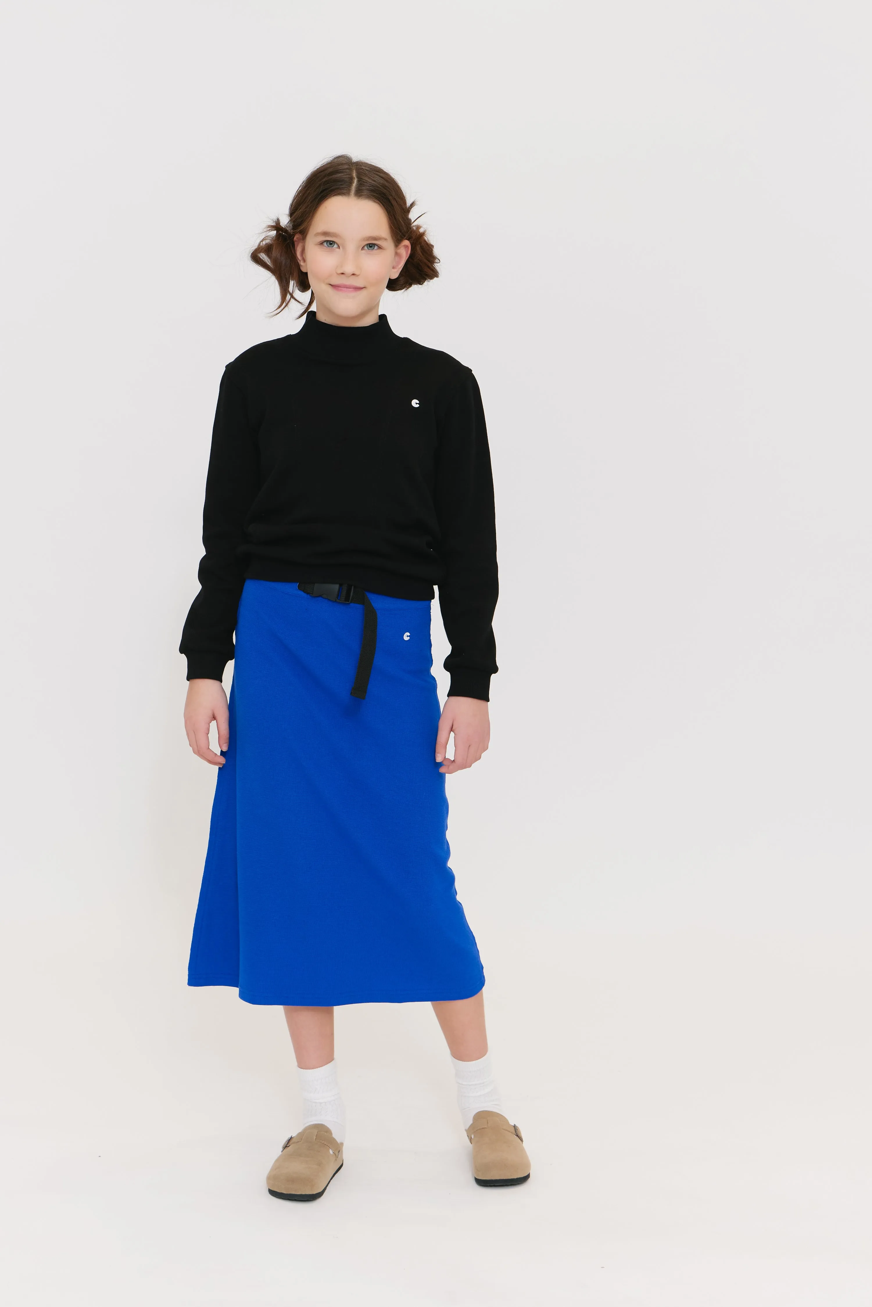 Buckle blue skirt by Crew Basics