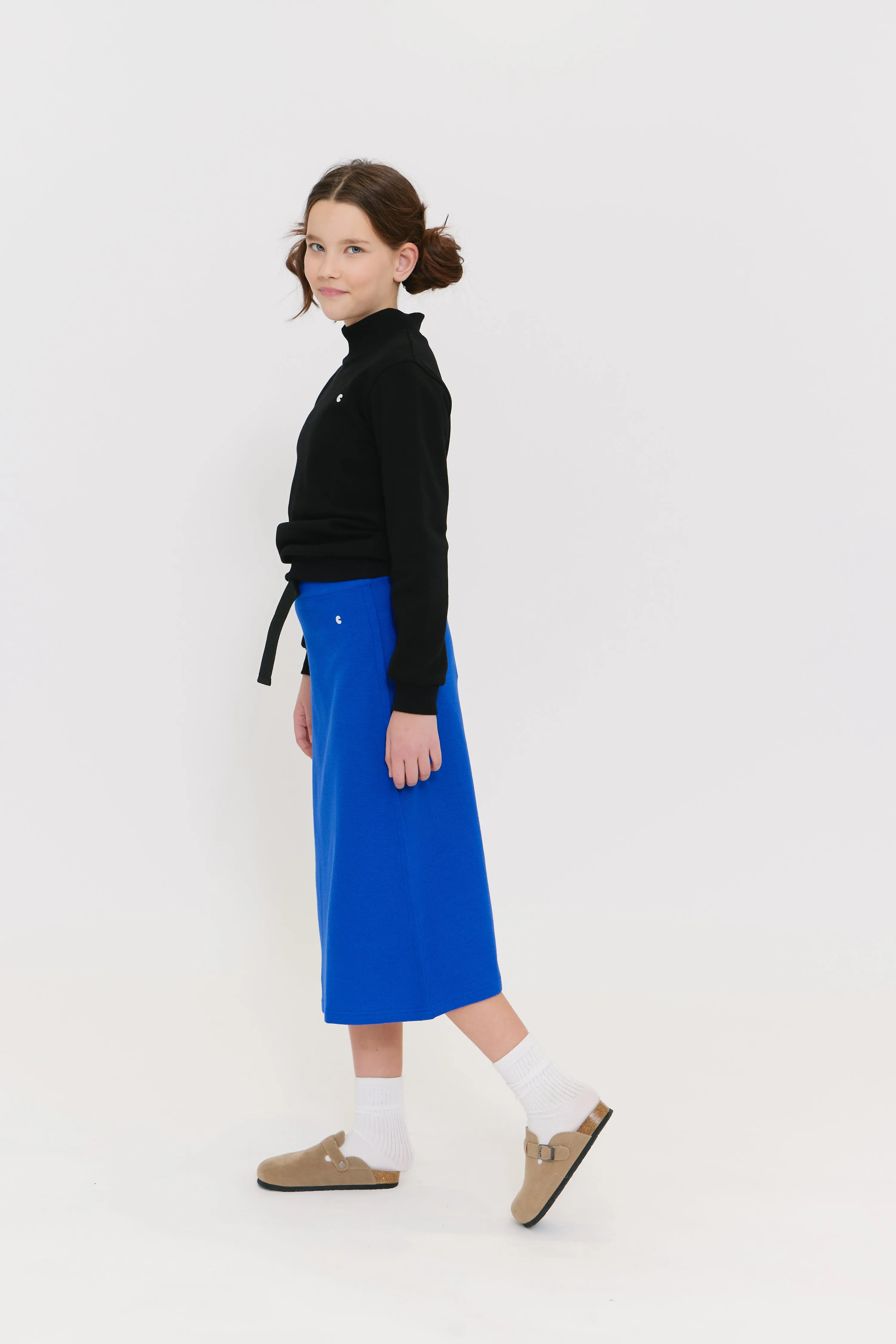 Buckle blue skirt by Crew Basics