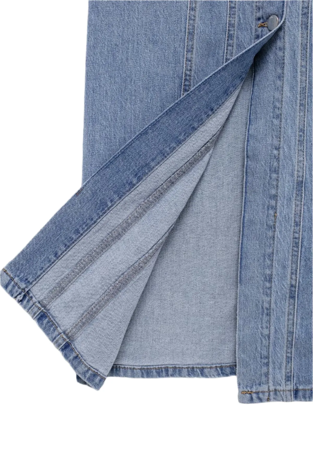 Button Down Denim Maxi Dress