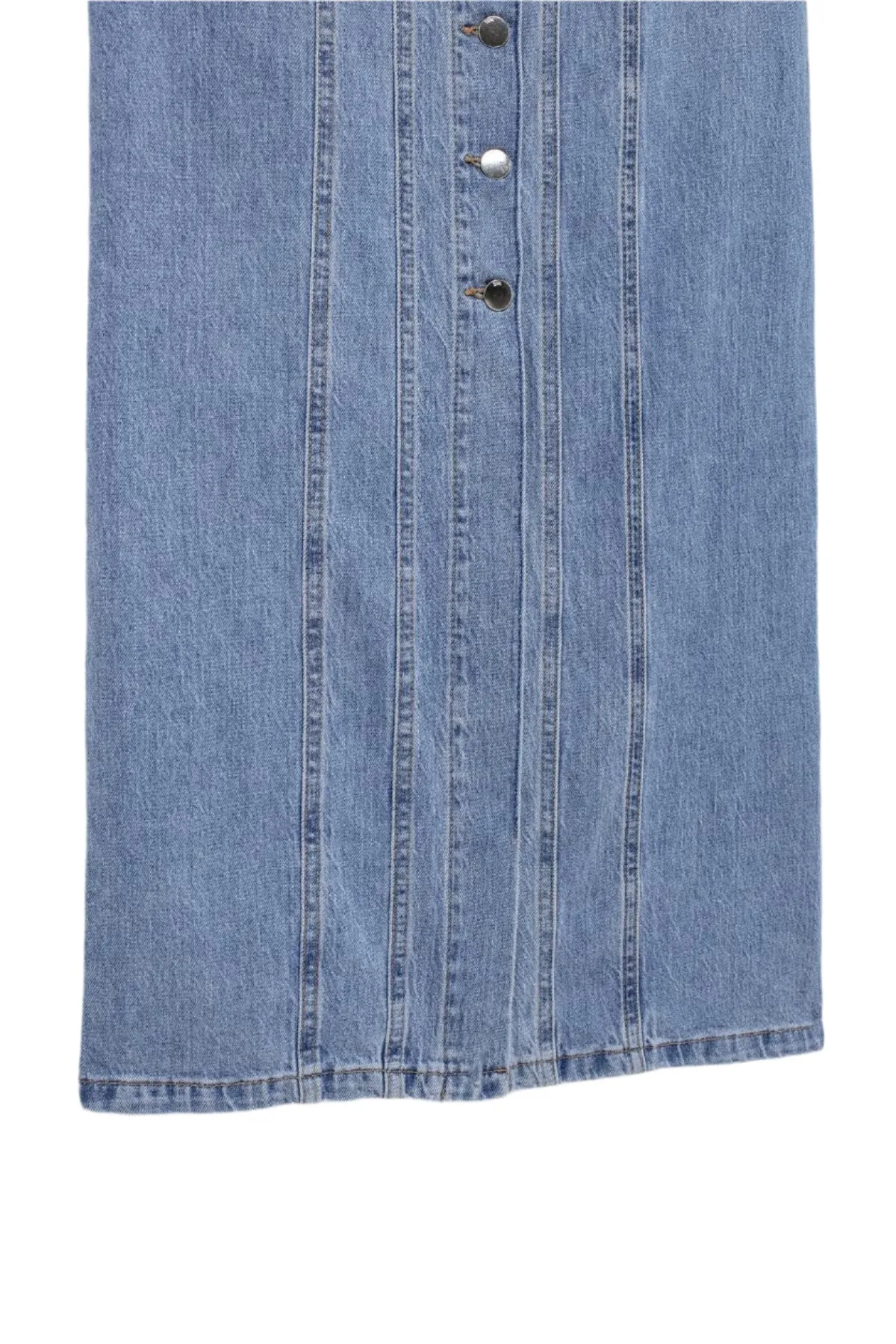 Button Down Denim Maxi Dress