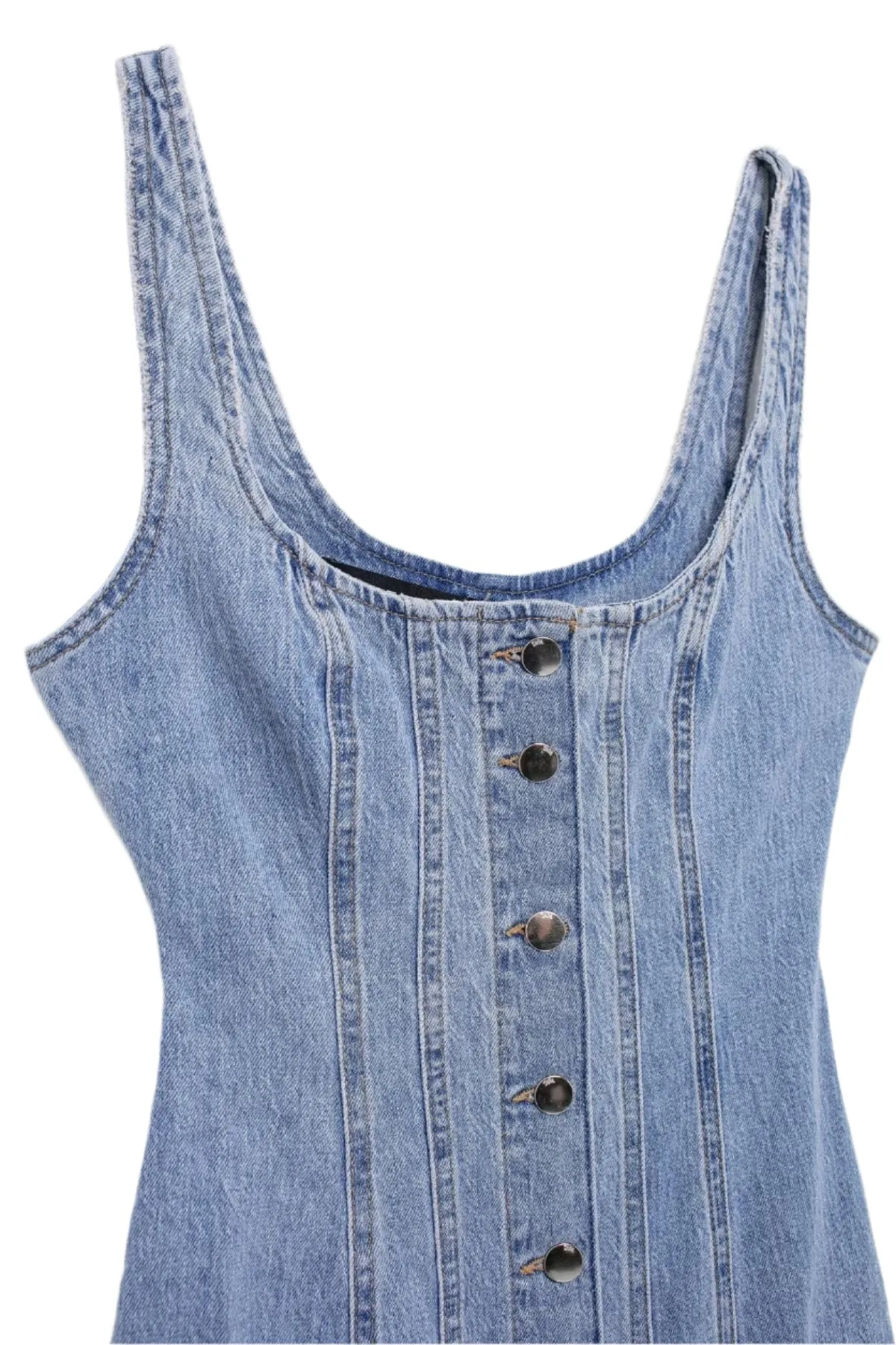 Button Down Denim Maxi Dress