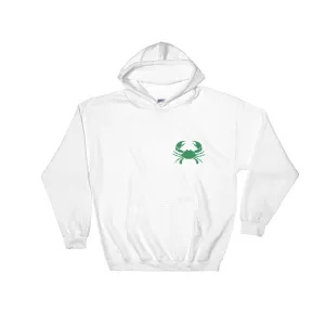 CANCER HOODIE - Zodiac Symbol Print on Front and Green Crab on Back - Hooded Sweatshirt for Men