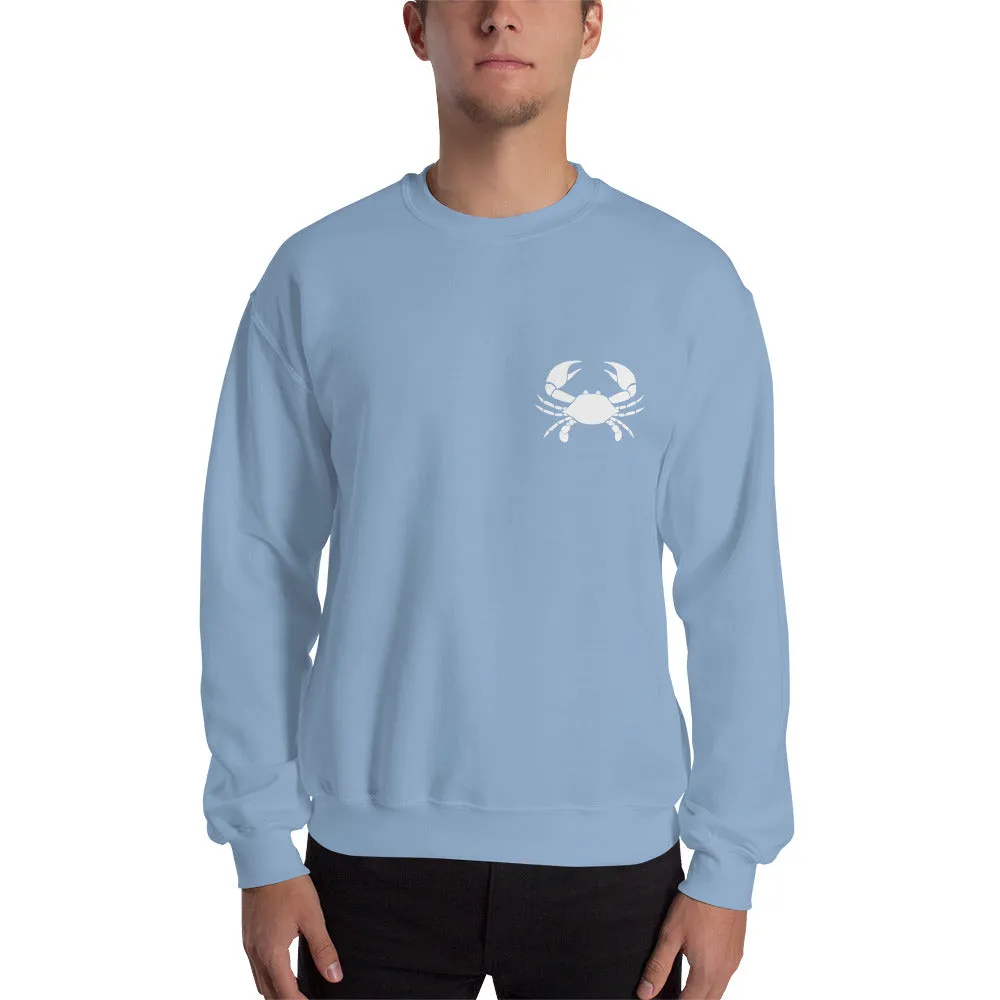 CANCER SWEATSHIRT for Men - Zodiac Symbol Print on Front and Crab Outline on Back