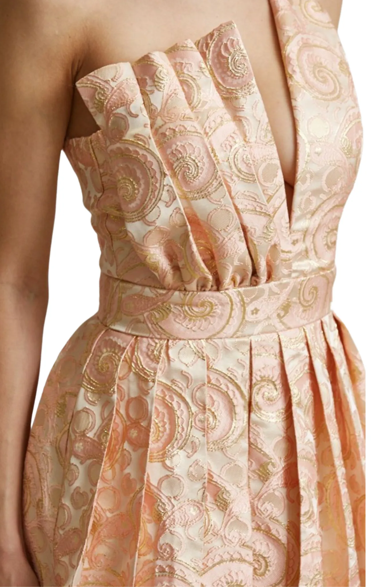 Charla Pleated Jacquard Mini Dress