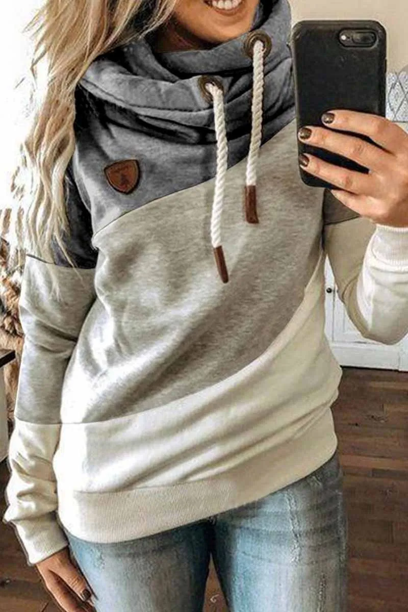 Chicindress Hooded Loose Splicing Top(4 Colors)