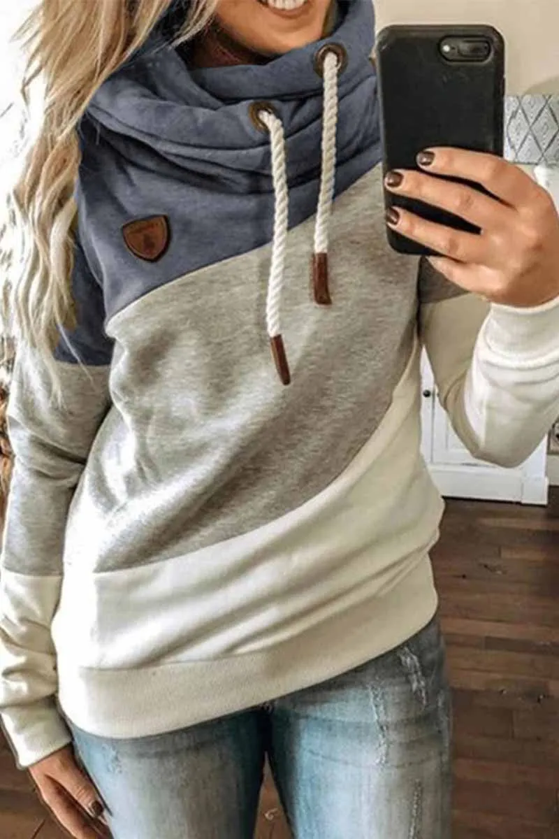 Chicindress Hooded Loose Splicing Top(4 Colors)