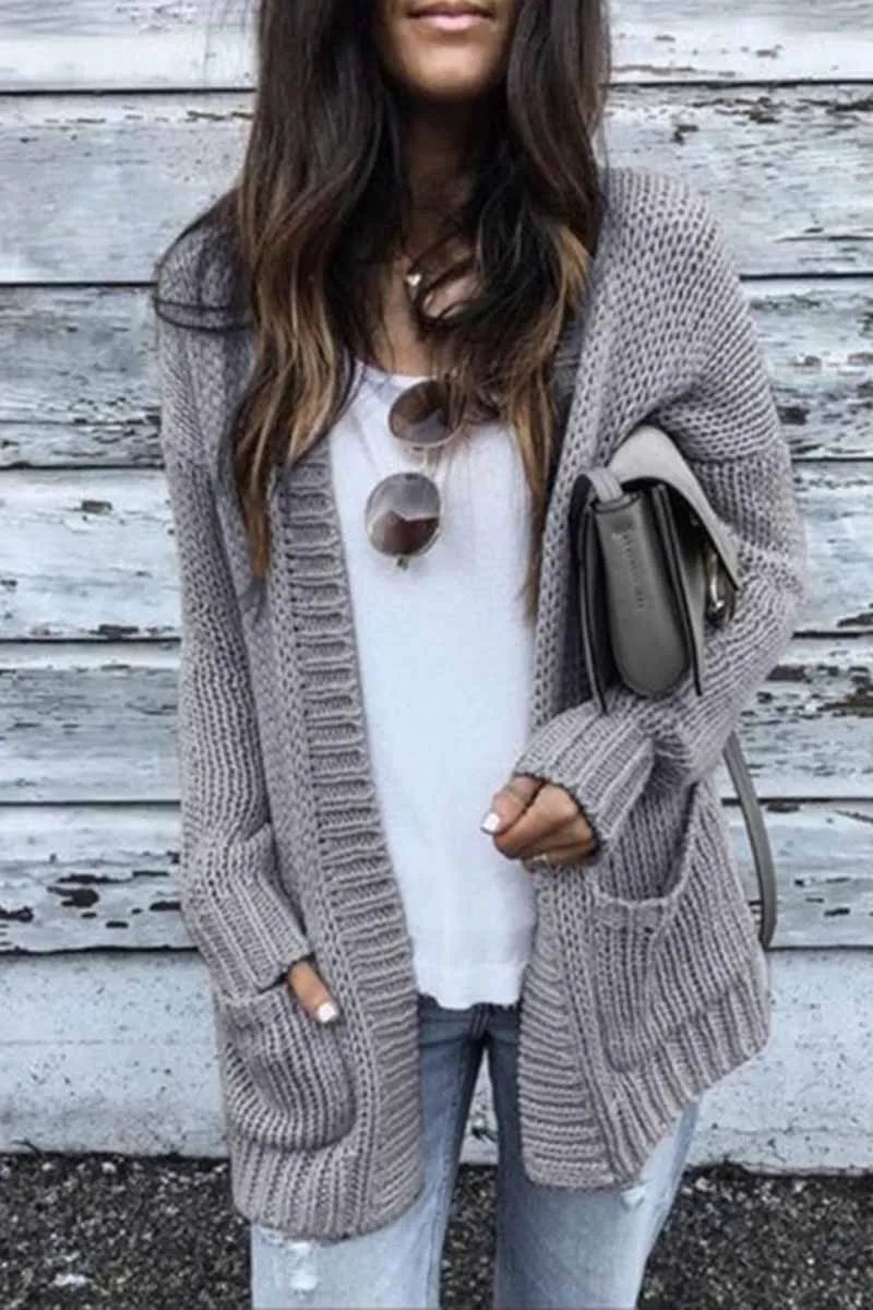 Chicindress Solid Loose Sleeve Sweater Cardigan