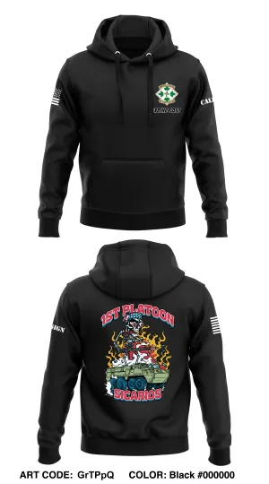 CUSTOM 1st Platoon, Brutal Company, 4-9 IN  Core Men's Hooded Performance Sweatshirt - GrTPpQ
