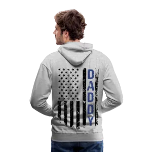 Daddy American Flag Blue Line Men’s Premium Hoodie