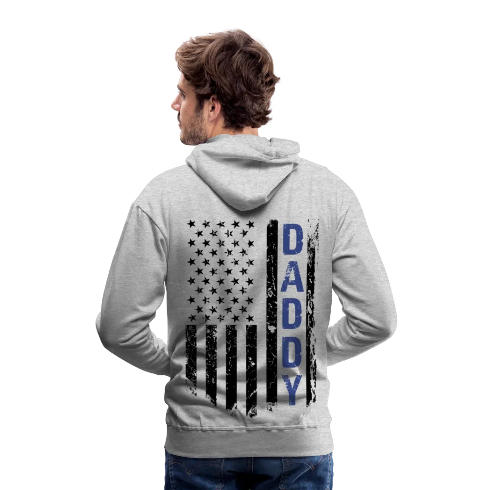 Daddy American Flag Blue Line Men’s Premium Hoodie