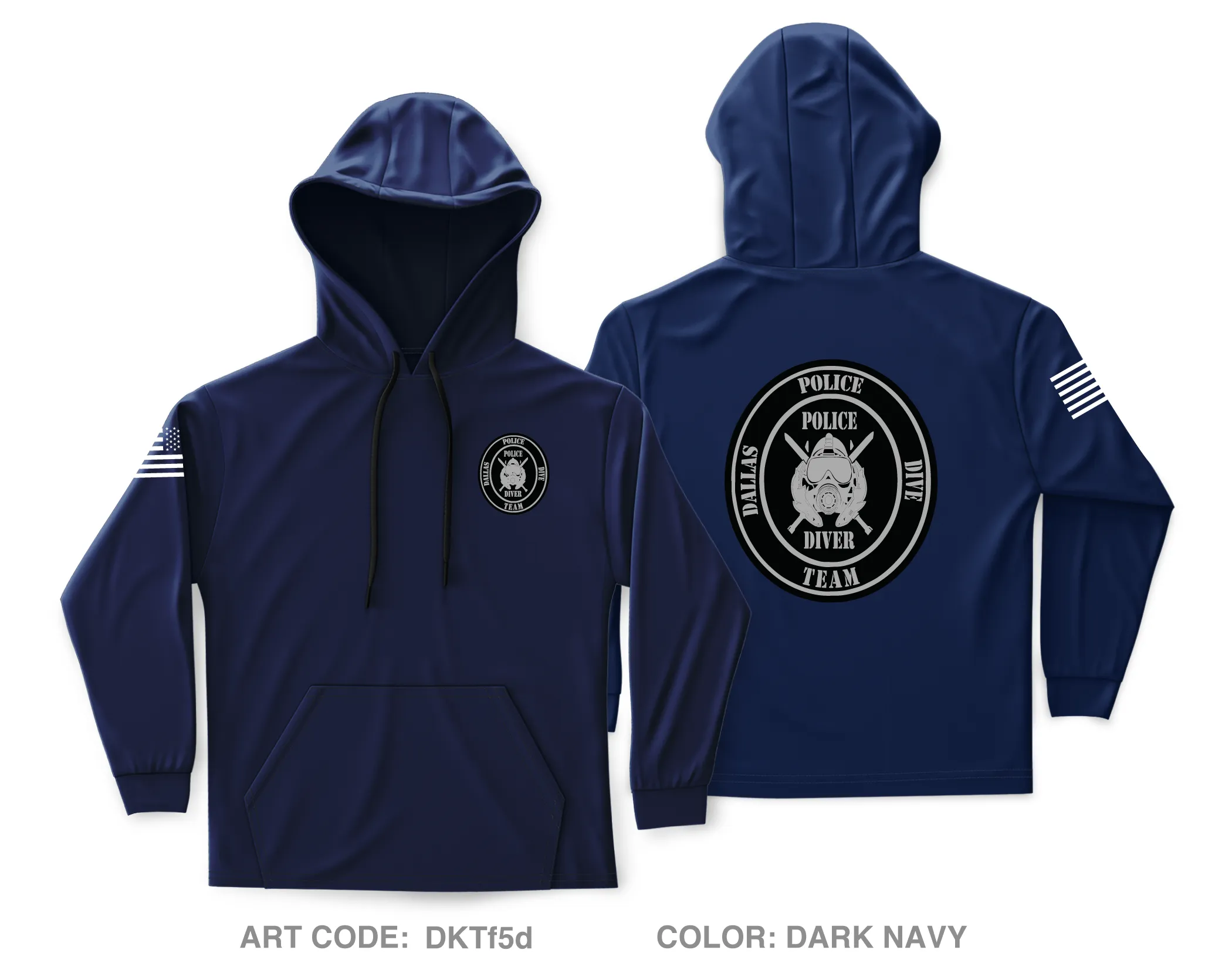 Dallas Police Dive Team Core Men's Hooded Performance Sweatshirt - DKTf5d
