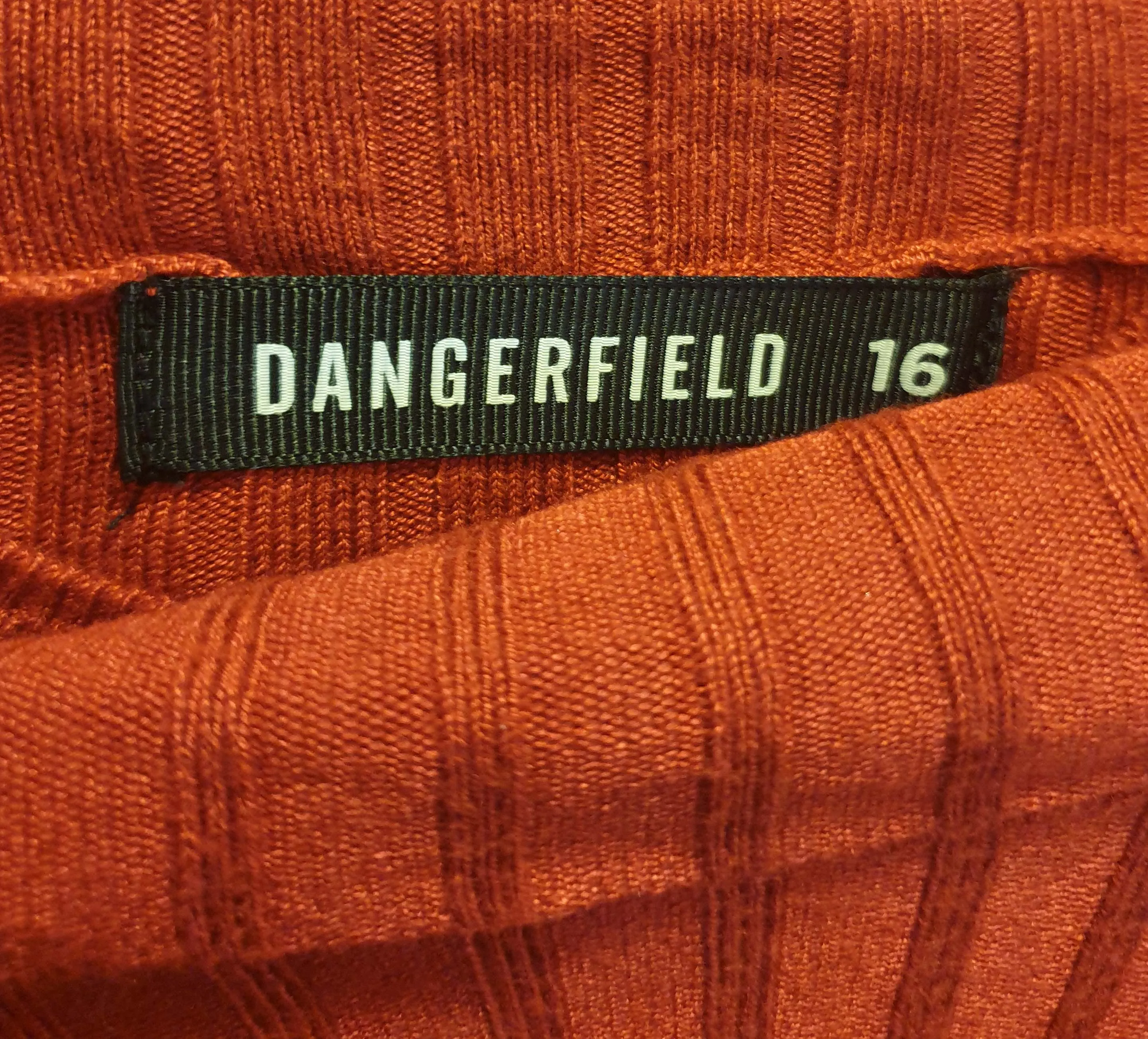 Dangerfield red ribbed knit jumper size 16